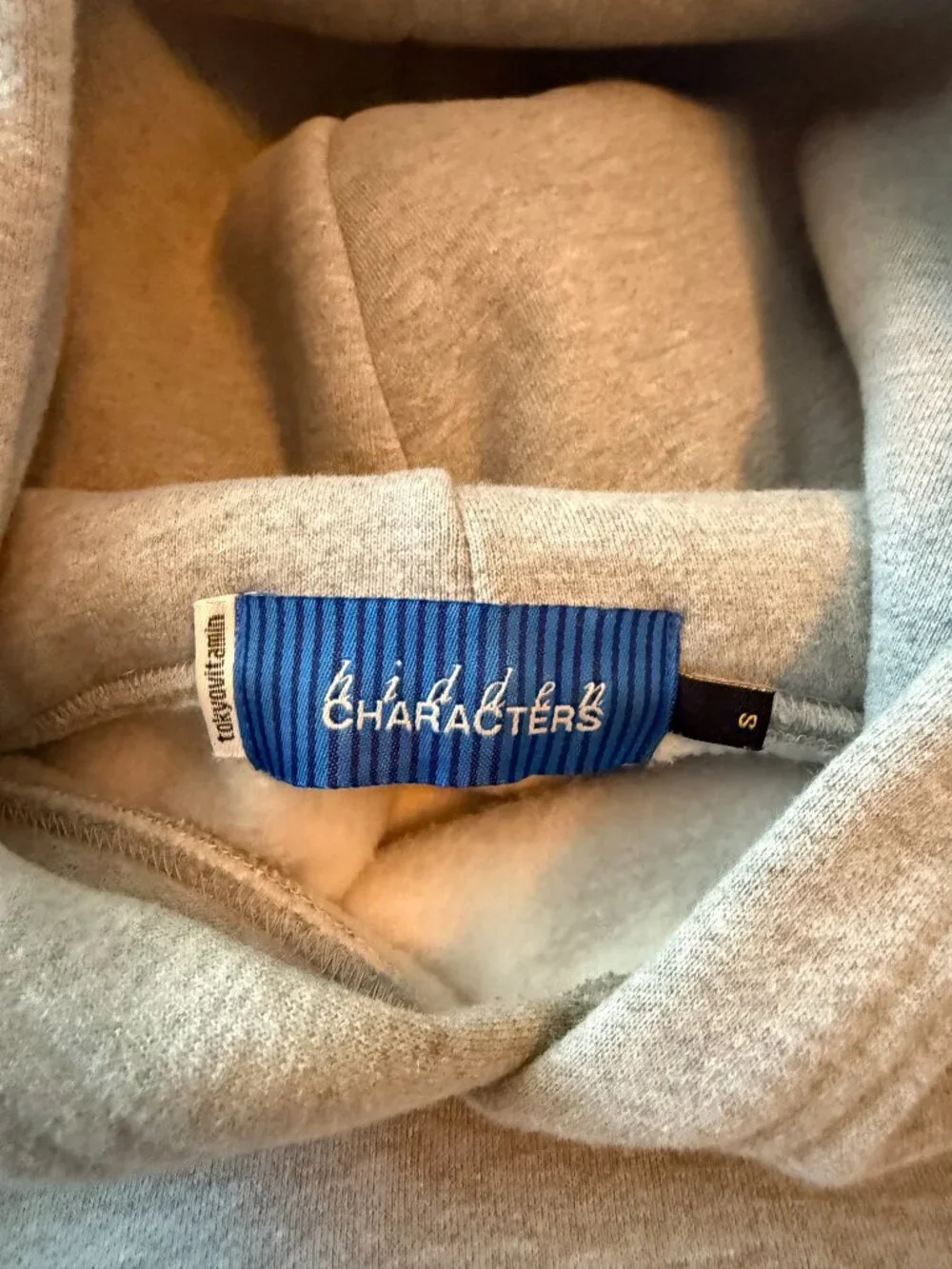 Hidden Characters Tokyo Vitamin Embroidered Hoodie Size S Gray